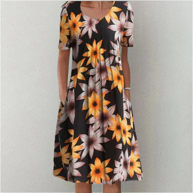 Sofia | Stylish and Casual Floral Dress with Pockets