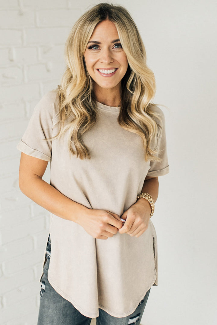 French Terry Acid Wash Top