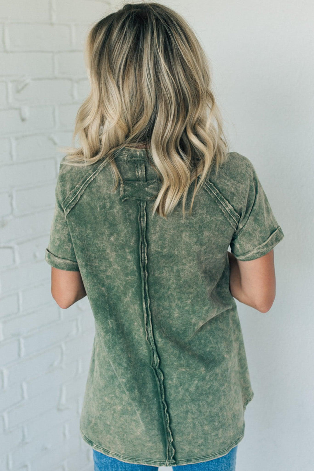 French Terry Acid Wash Top