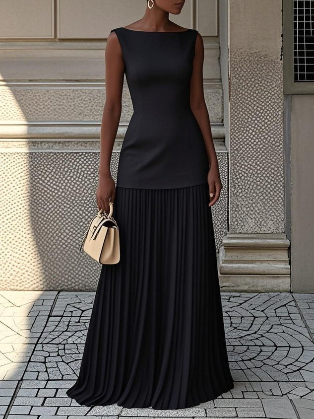 Serena™ | Refined Pleated Maxi Dress