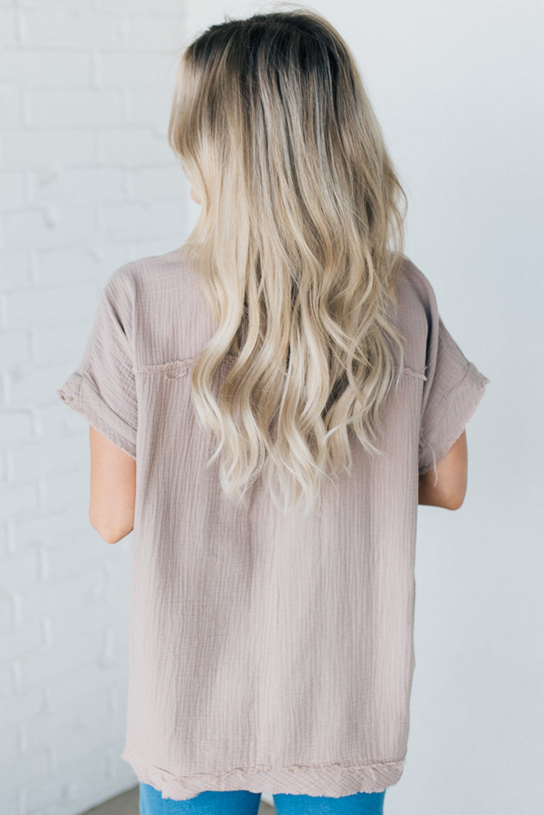 Coleen - Raw Edge Gauze Top