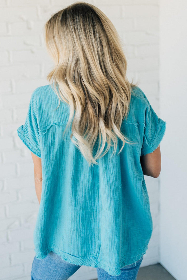 Coleen - Raw Edge Gauze Top