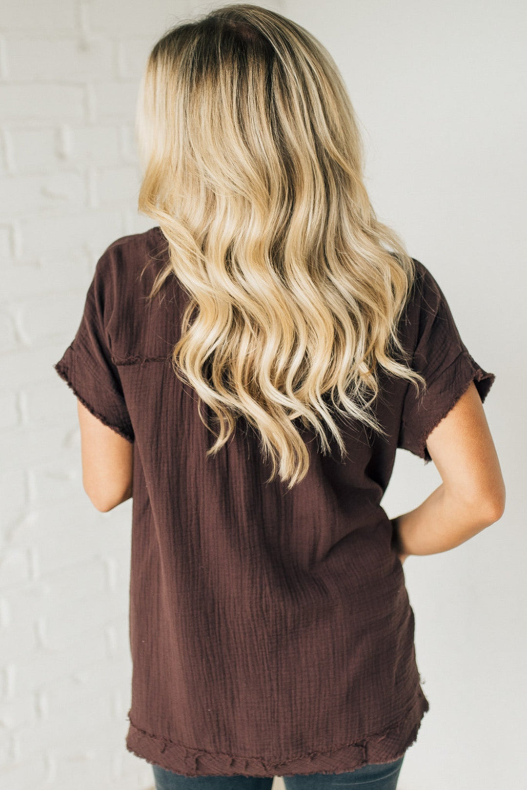 Coleen - Raw Edge Gauze Top