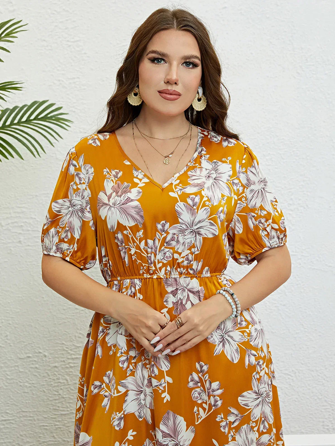 Luna Blossom™ PLUS  Floral Midi Dress
